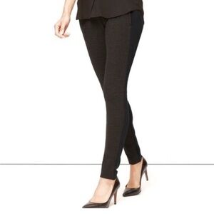 LOFT Slim Ponte Ankle Colorblock Pants in Charcoal and Black